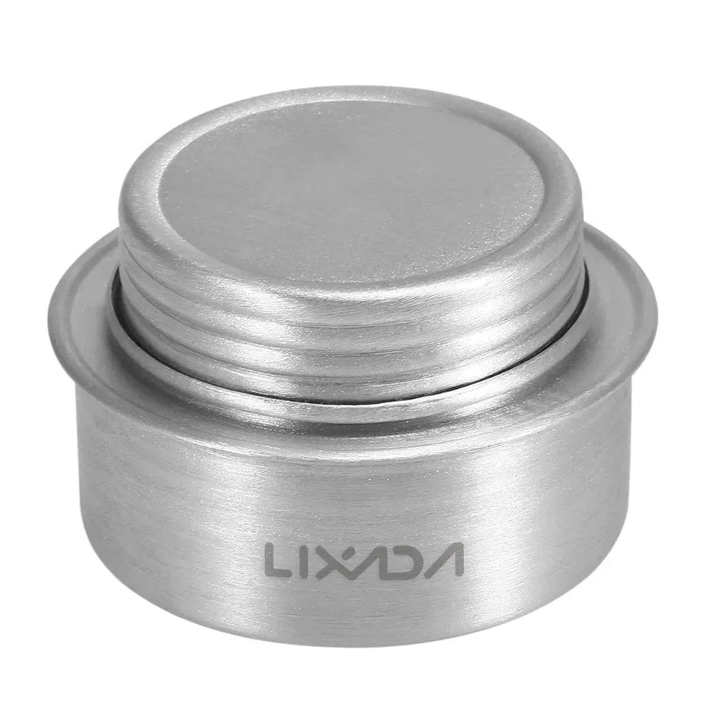 Lixada Portable Mini Aluminum Alloy Alcohol Stove with Lid Outdoor Camping Stove Hiking Backpacking Cooking Stove Cookware