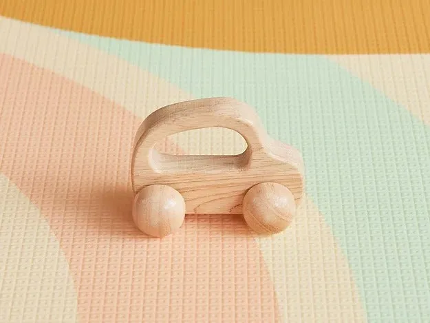 Lollibly Wooden Toy Car & Drawstring Bag