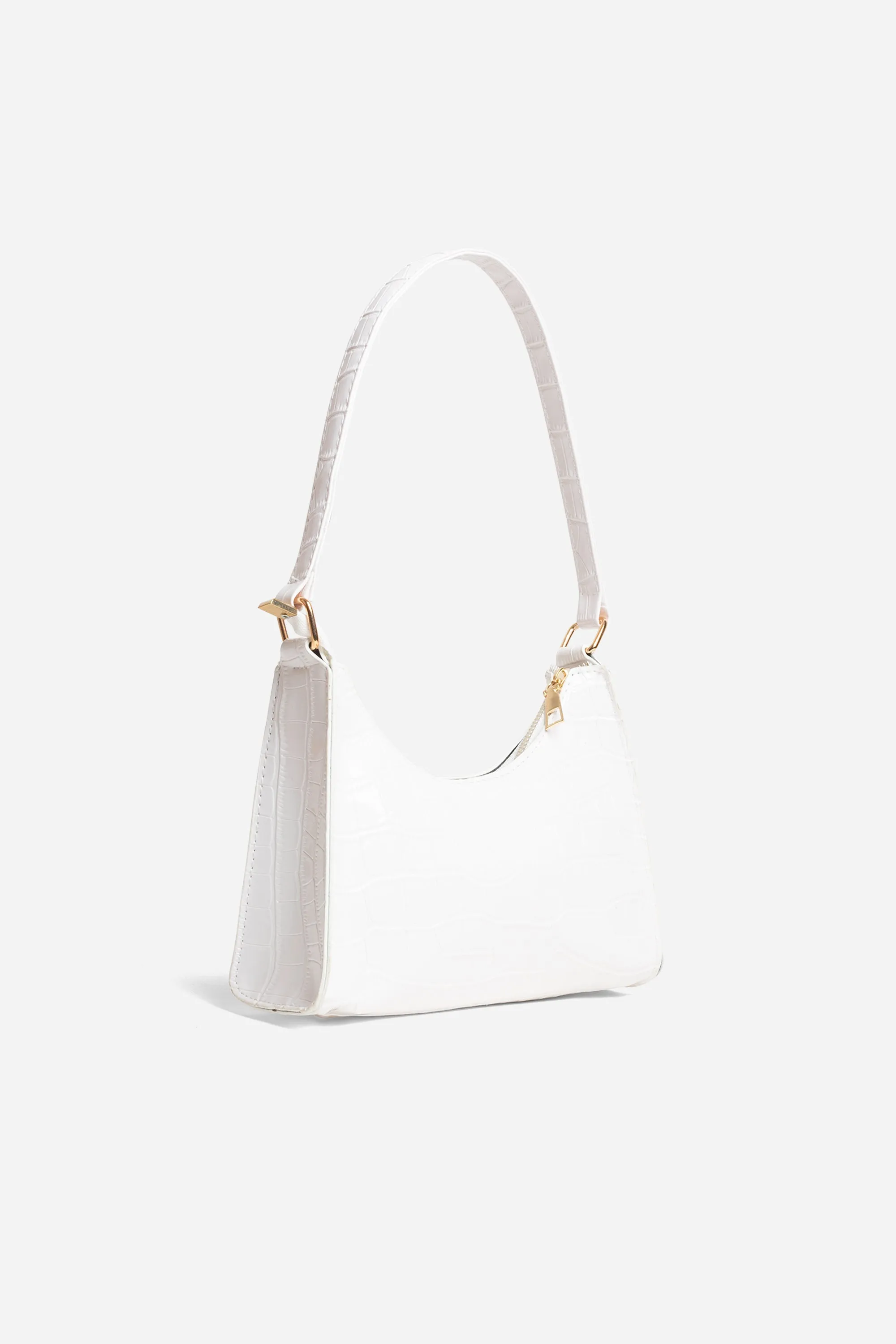 Lucia Mini White Croc Bag