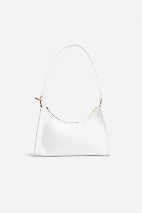 Lucia Mini White Croc Bag