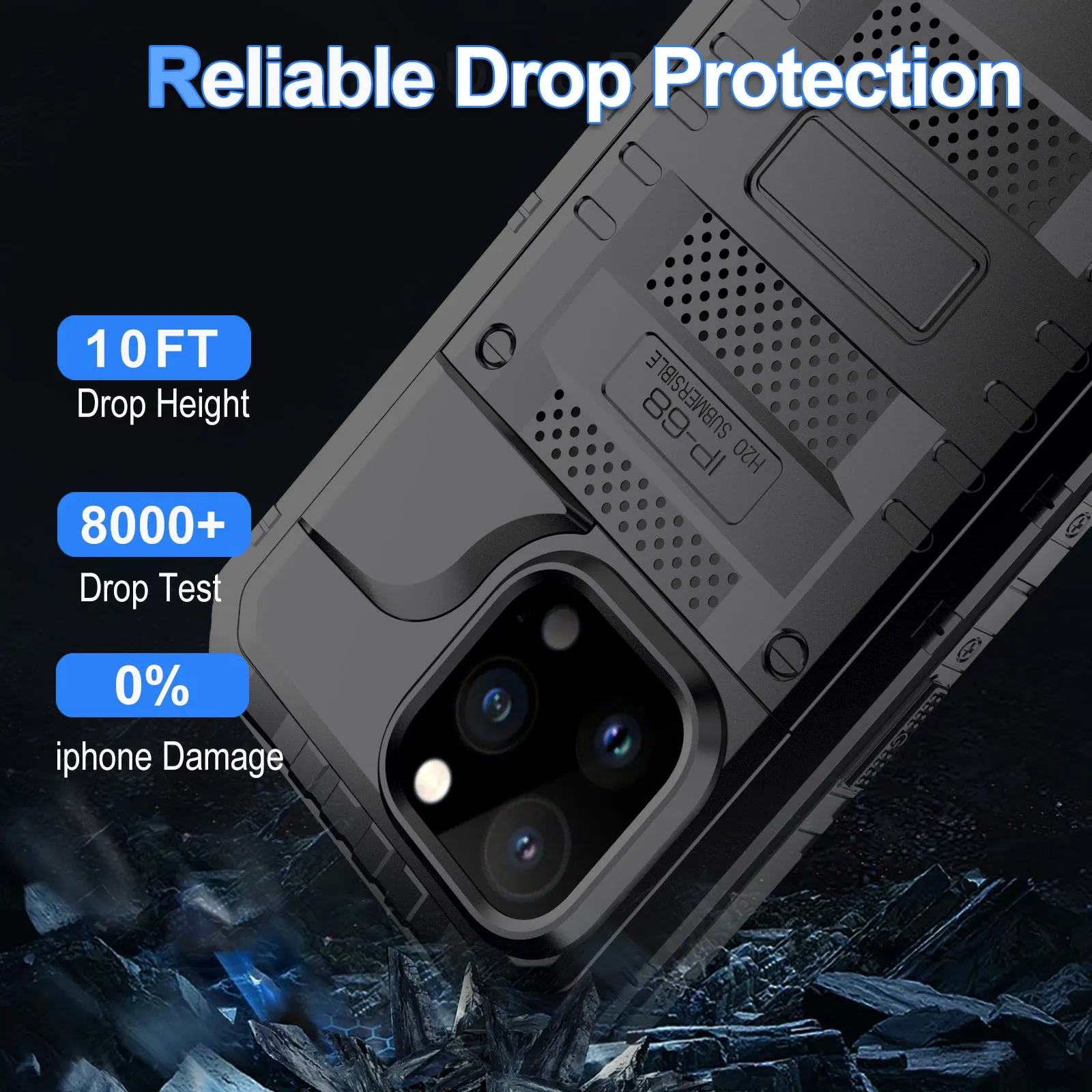 Luphie Beowulf IP68 Waterproof Diving Silicone Shockproof Aluminum Metal Case Cover