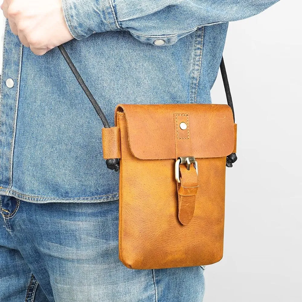 Luxury Crazy Horse Leather Men's Crossbody Bag