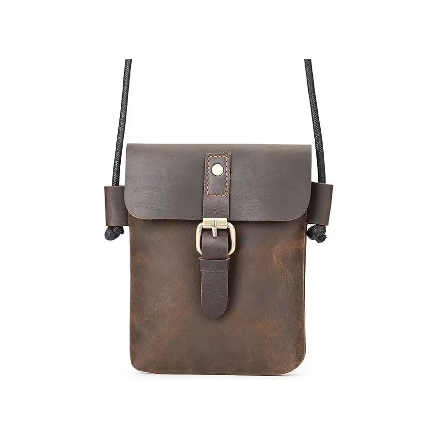 Luxury Crazy Horse Leather Men's Crossbody Bag