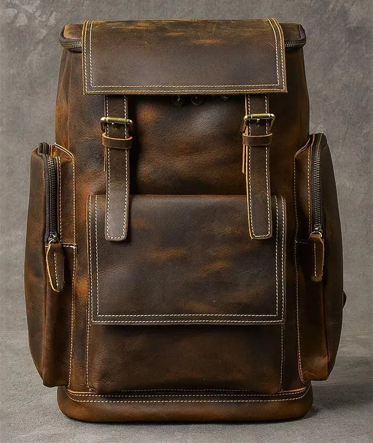 M814 Cool Backpack - Vintage Leather Hiking Bag For Men's