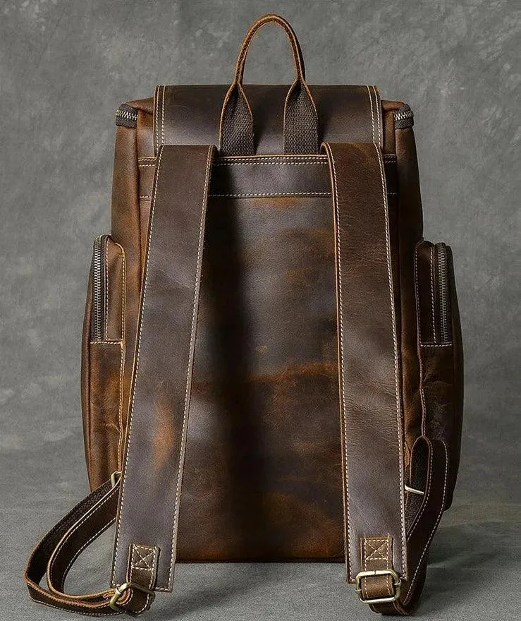 M814 Cool Backpack - Vintage Leather Hiking Bag For Men's