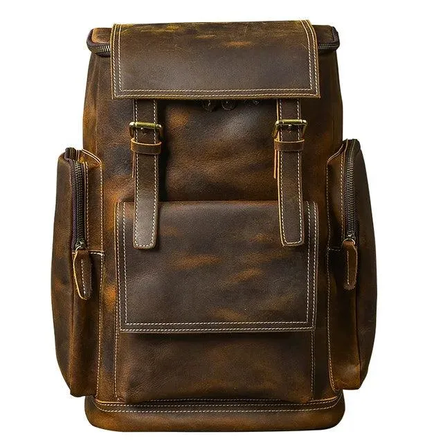 M814 Cool Backpack - Vintage Leather Hiking Bag For Men's