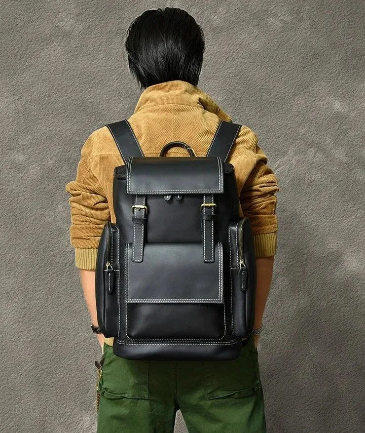 M814 Cool Backpack - Vintage Leather Hiking Bag For Men's