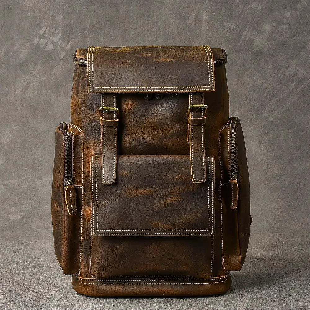 M814 Cool Backpack - Vintage Leather Hiking Bag For Men's