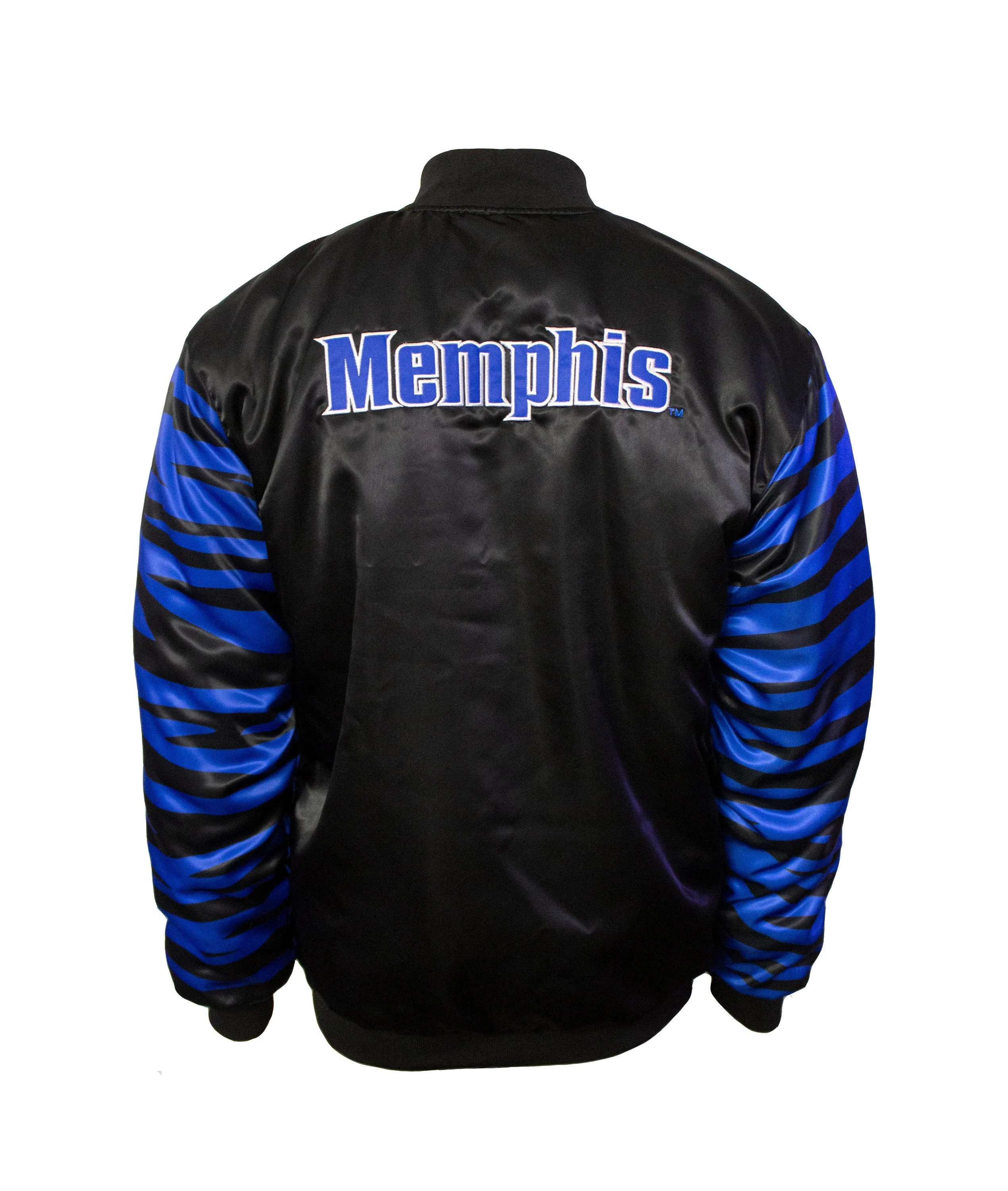 Memphis Tigers Men's Satin Button Up Bomber Jacket