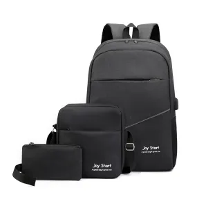 Men Women 3pcs Backpack Set Laptop Backpack Shoulder Bag Small Pocket for Outdoor Camping Travel Work Fits Up to 15.6inches