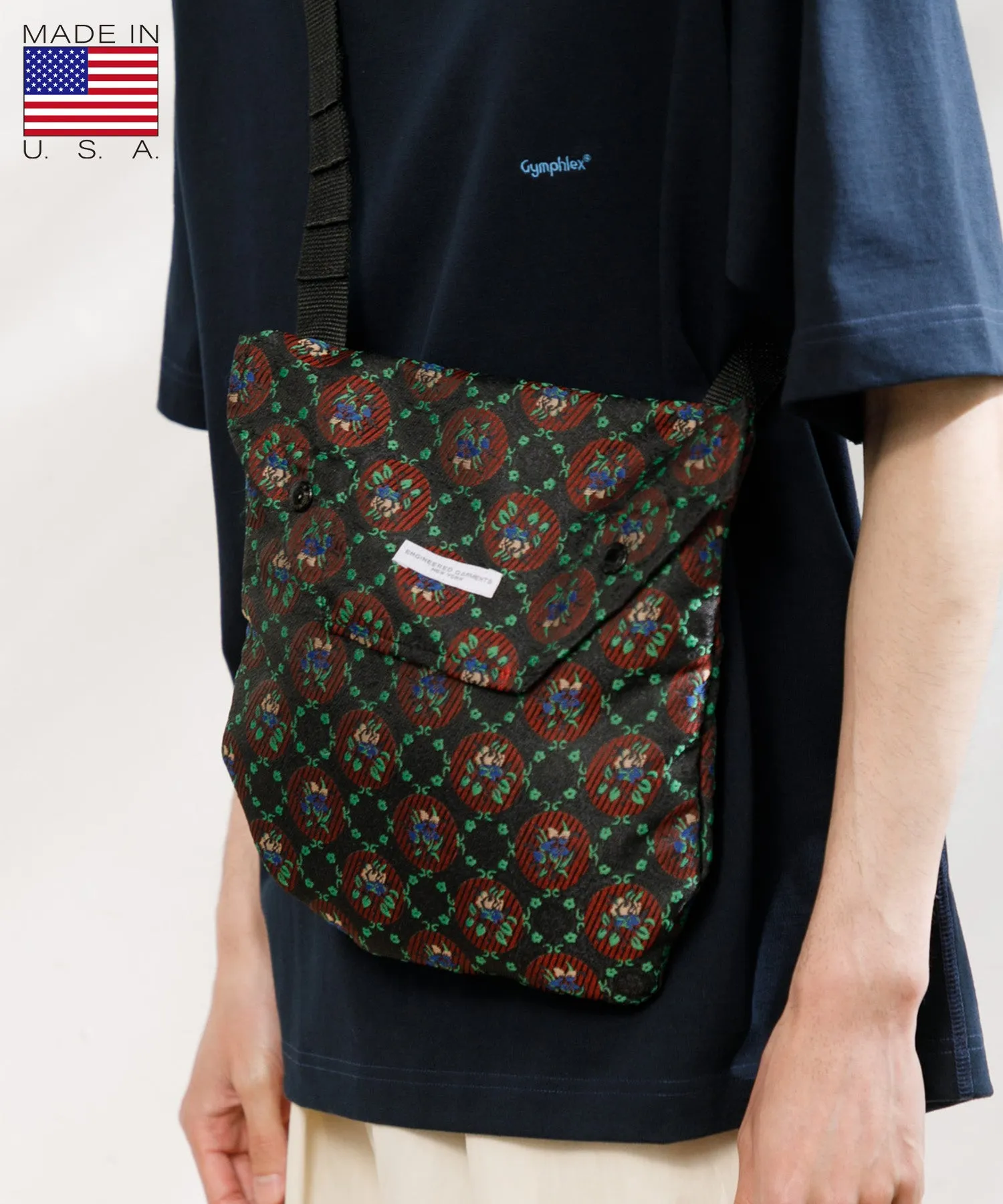 【MEN】ENGINEERED GARMENTS SHOULDER POUCH - POLYESTER FLORAL JACQUARD