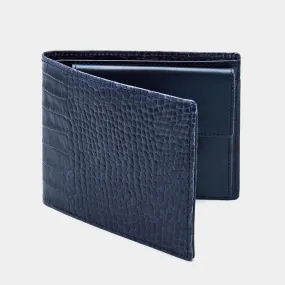 Men's Billfold Coin Wallet ANTORINI Elite in Blue Croc