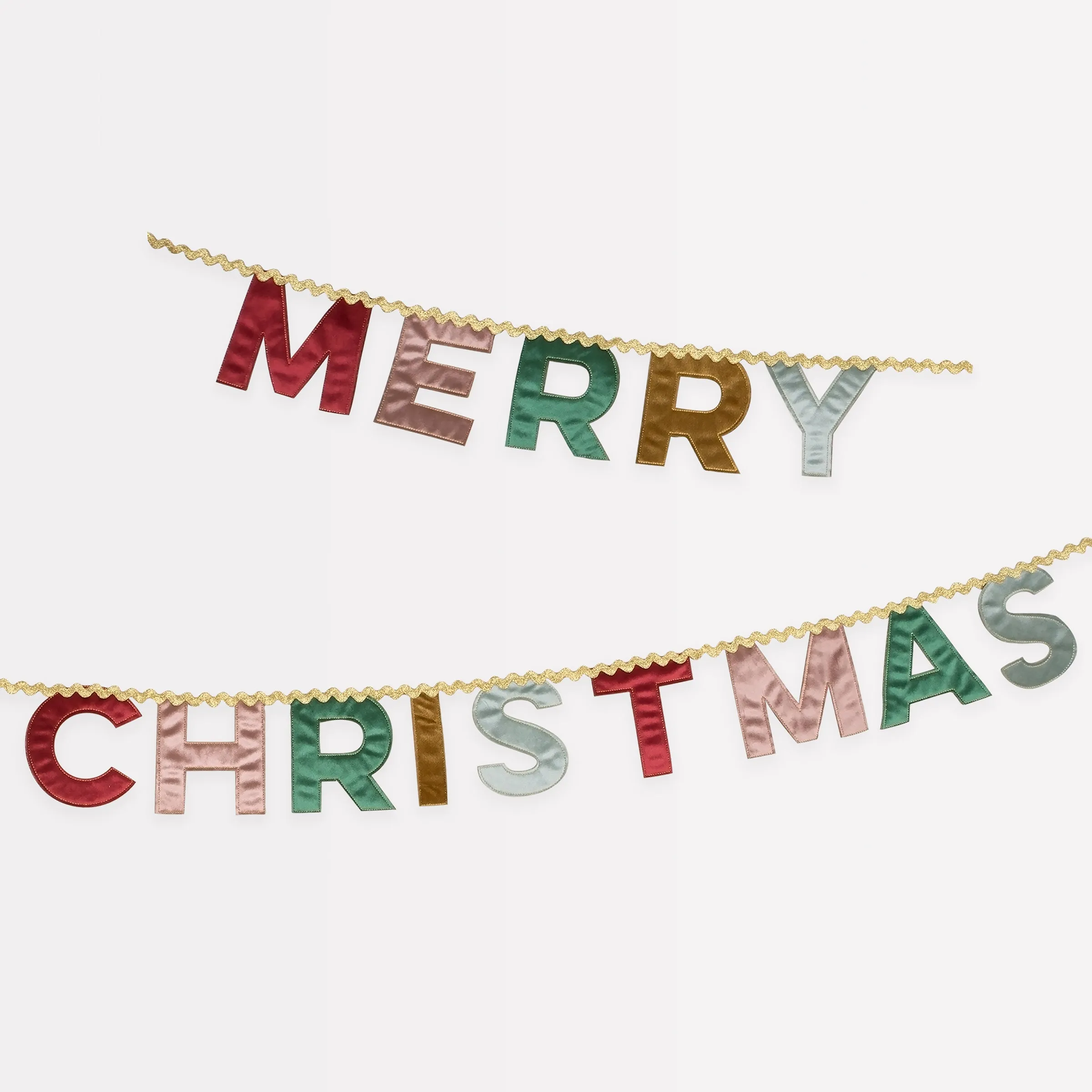 Merry Christmas Velvet Pennant Garland