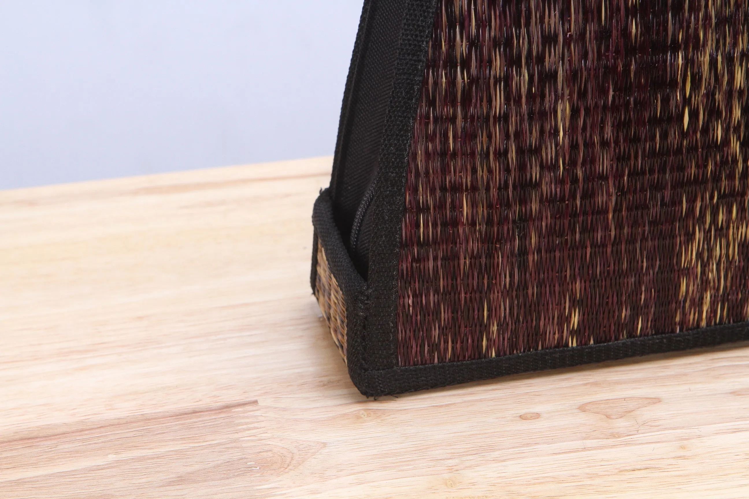 Mini Sedge Wicker Backpack (Dark Brown)