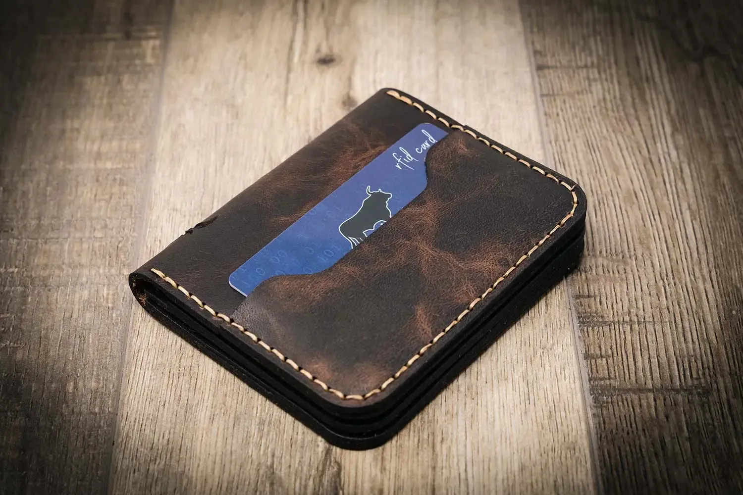 Minimalist Badge Wallet - Walnut Brown