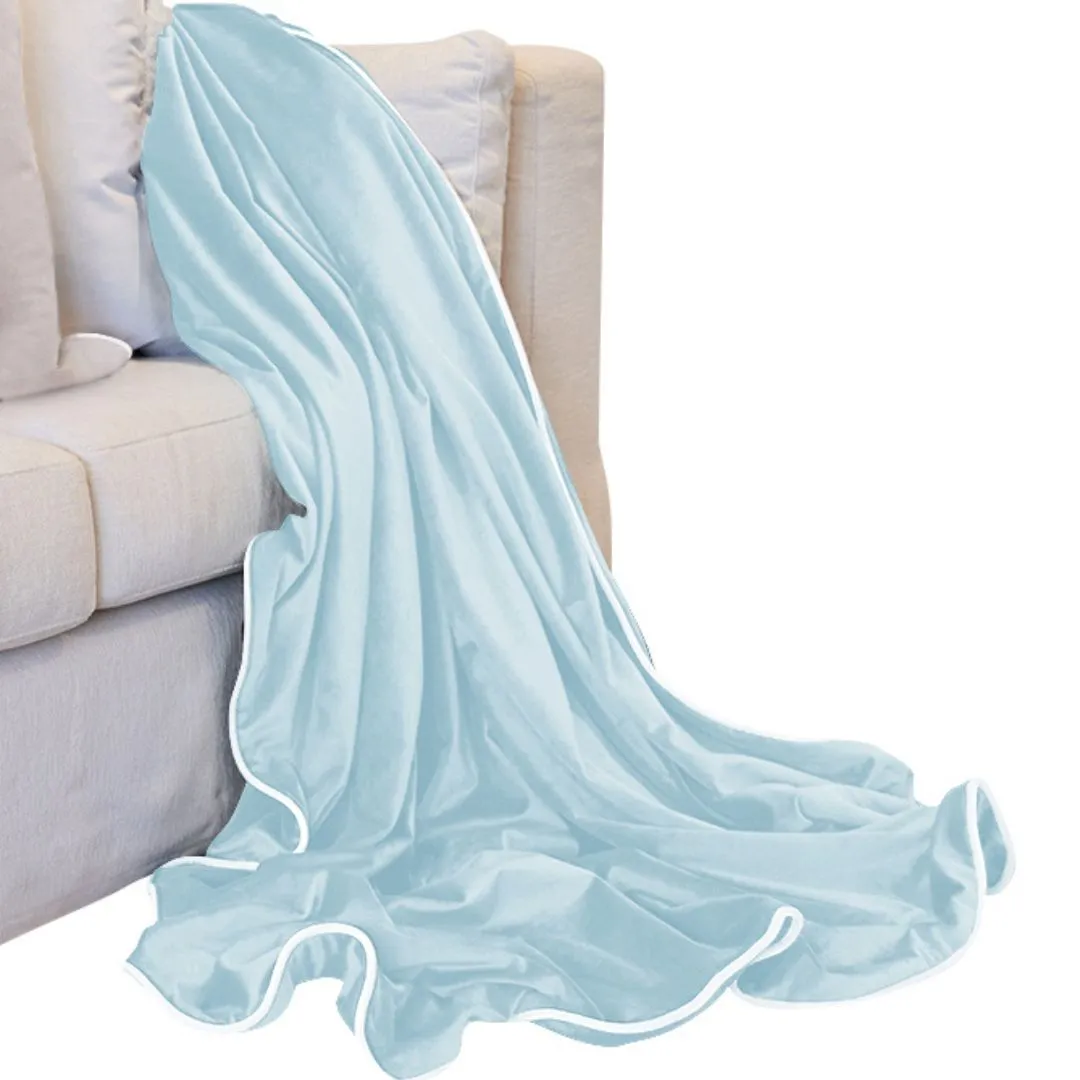 Mirage Haven Aria Plush Luxury Velvet Sky Blue 250x140cm Throw