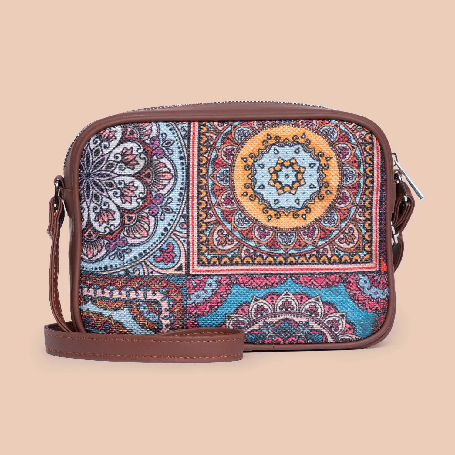 Multicolor Mandala Print - Office Tote Bag & Sling Bag Combo