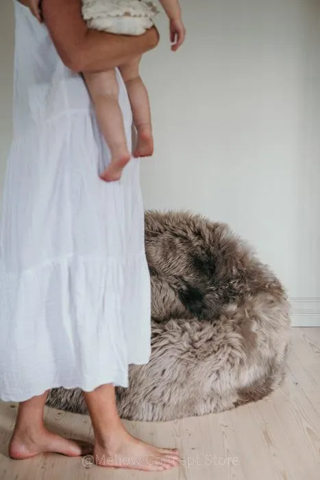 Natural Sheepskin Beanbag - Greige