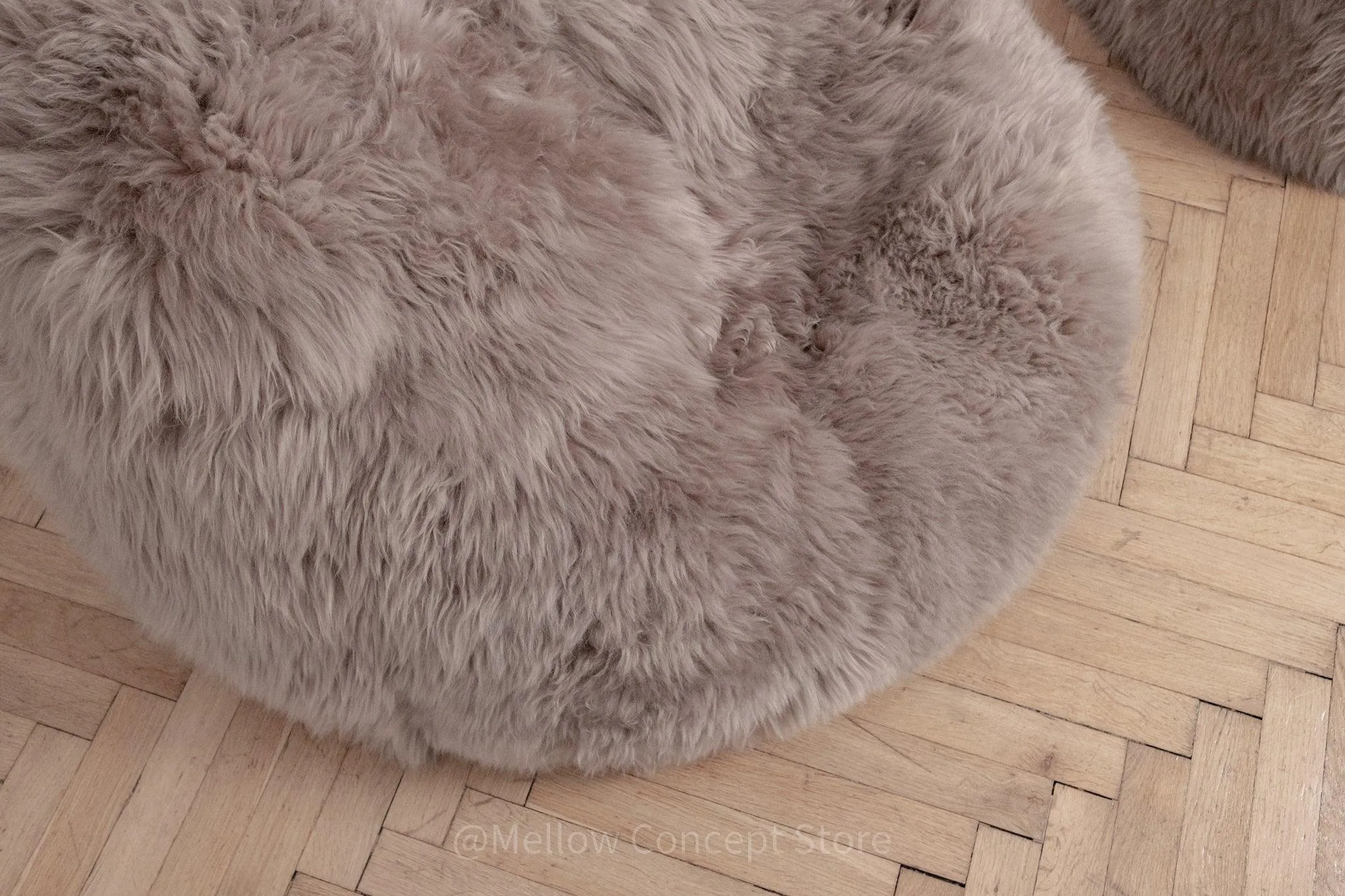 Natural Sheepskin Beanbag - Greige