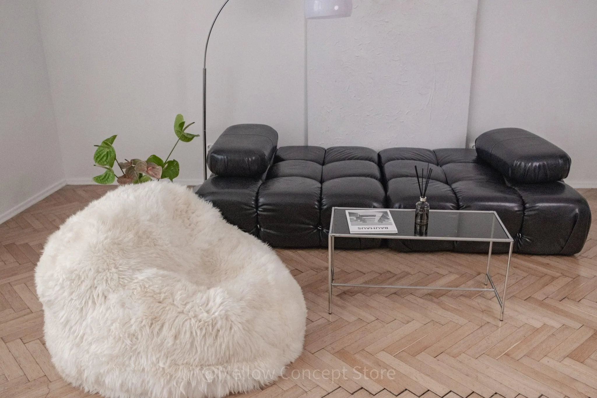 Natural Sheepskin Beanbag - White