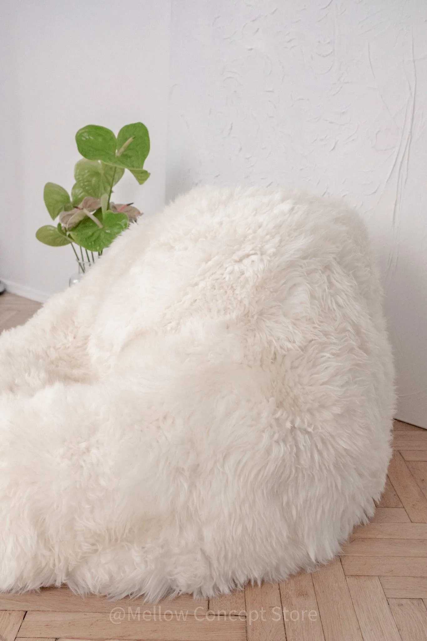 Natural Sheepskin Beanbag - White