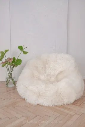 Natural Sheepskin Beanbag - White