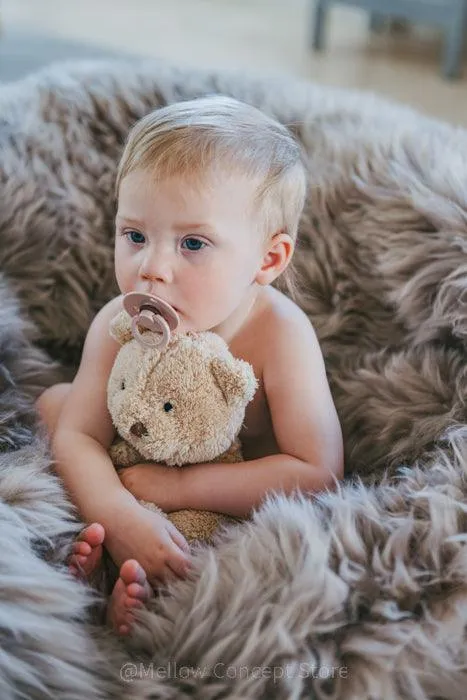 Natural Sheepskin Pouf / Ottoman - Greige