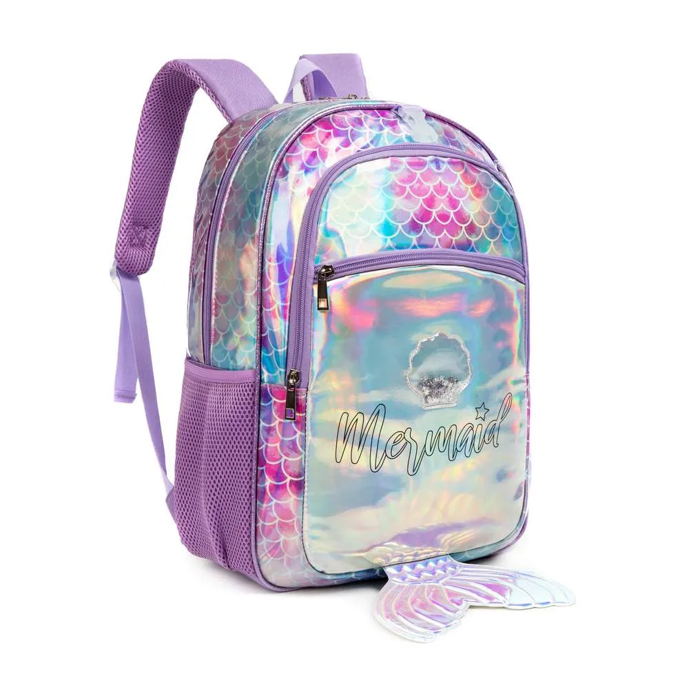 (NET) Mermaid Girls School Backpack Set 3 Pcs