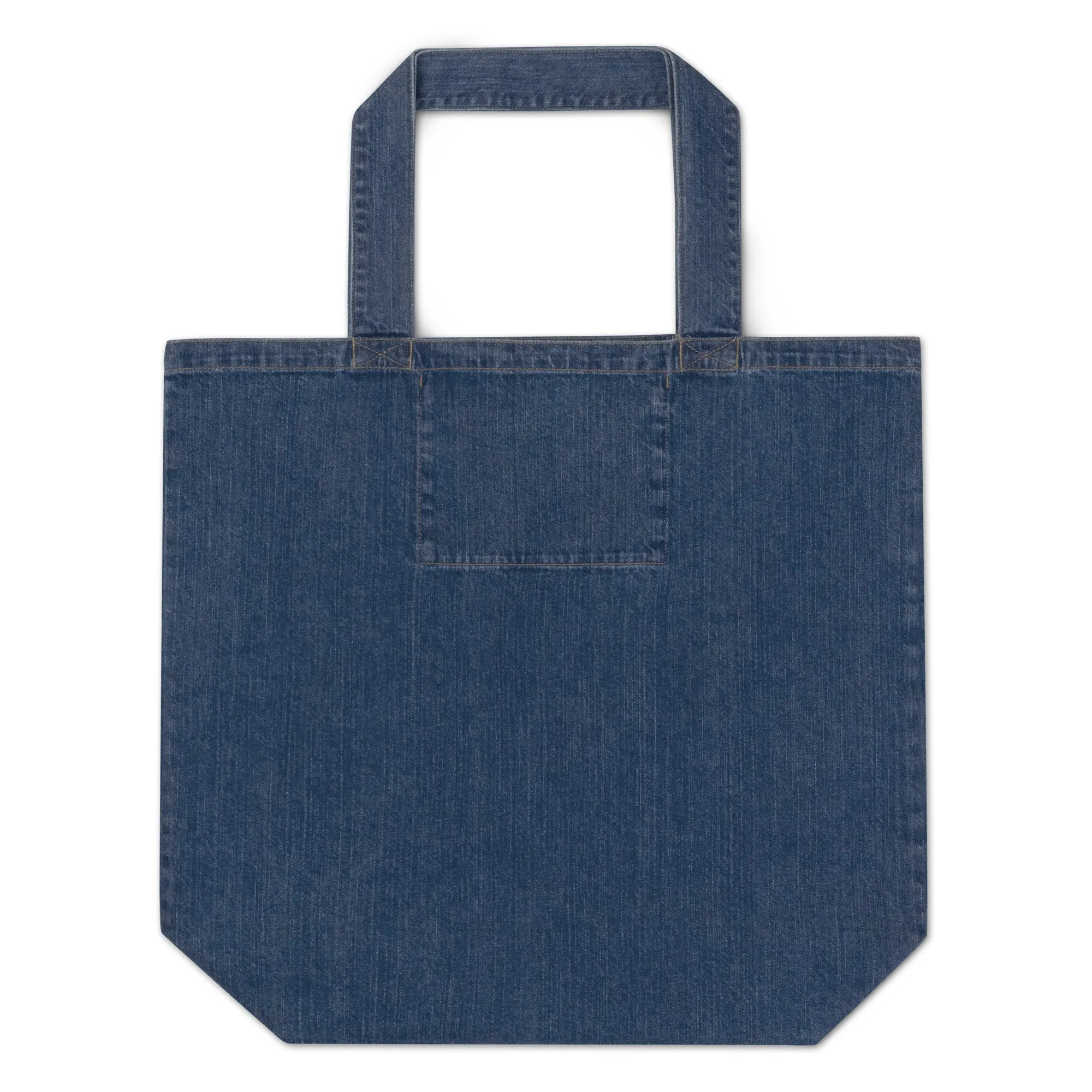 Organic denim tote bag, Be Happy