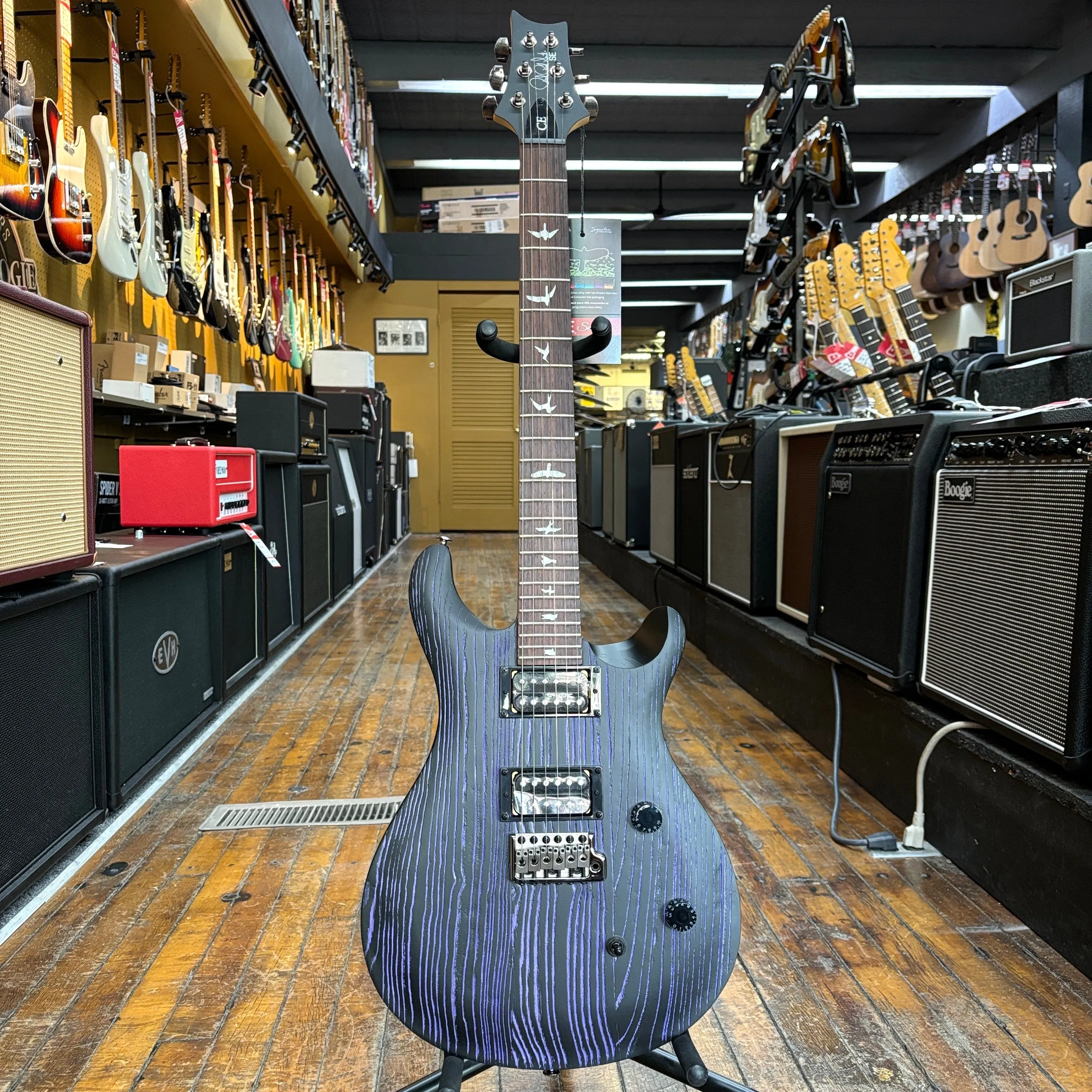 Paul Reed Smith SE Swamp Ash CE 24 Sandblasted Limited Edition Electric Guitar Sandblasted Purple w/Padded Gig Bag