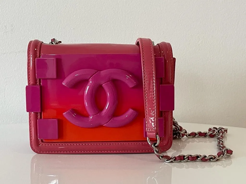 Pink Patent Leather Mini Flap Bag