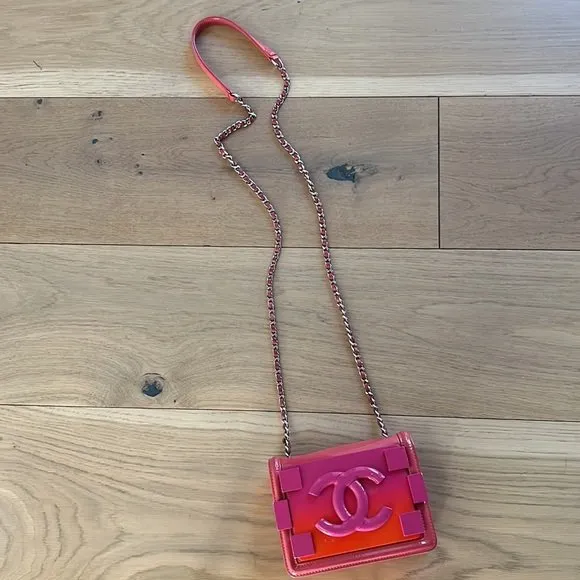 Pink Patent Leather Mini Flap Bag