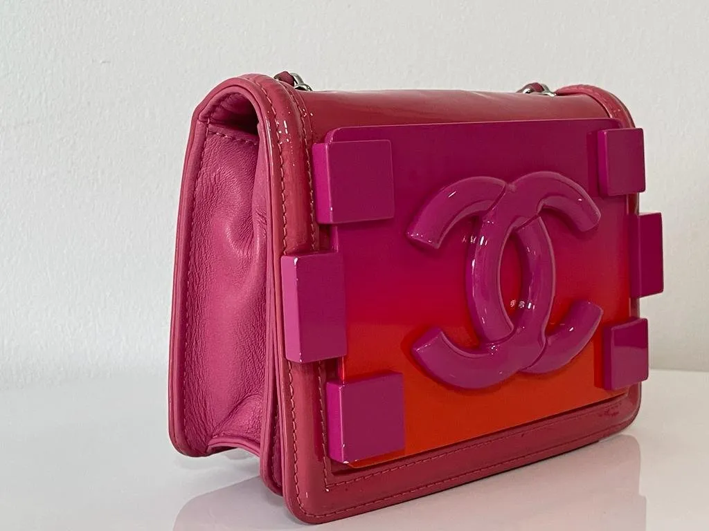 Pink Patent Leather Mini Flap Bag