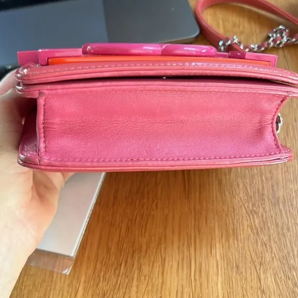 Pink Patent Leather Mini Flap Bag