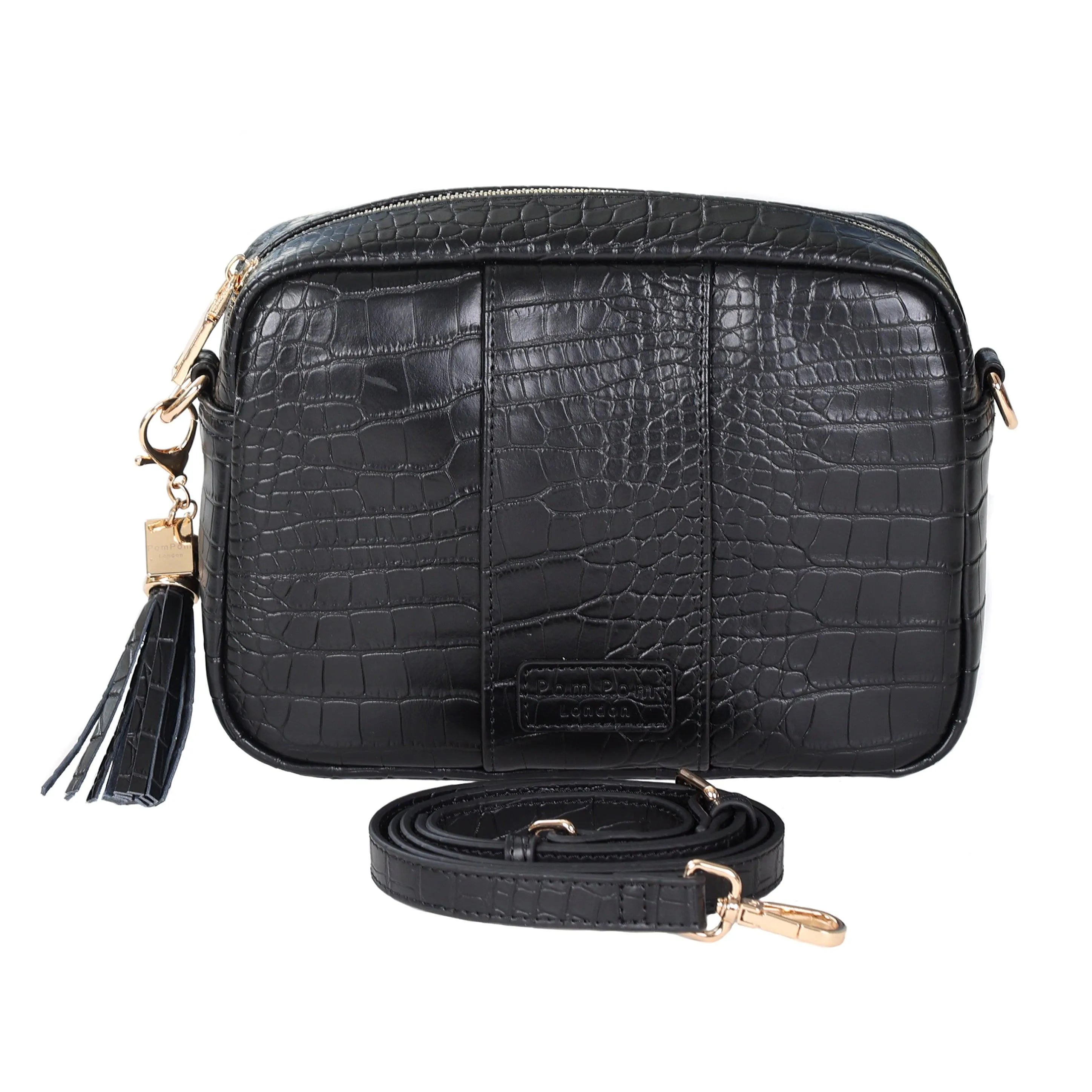 Pom Pom London City Croc Bag Black