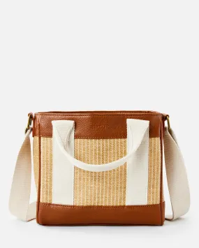 Premium Straw Mini Handbag in Natural