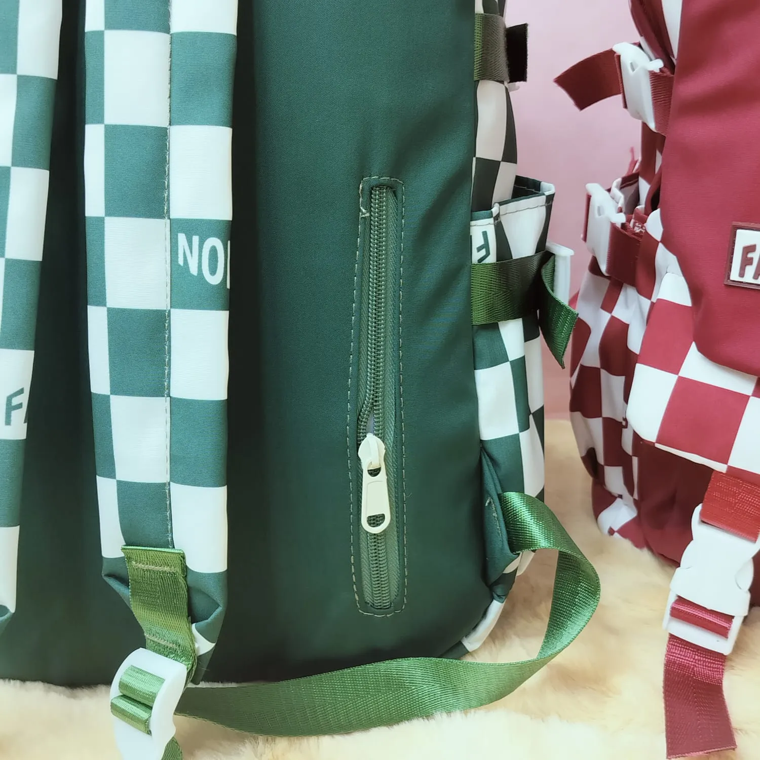 Printed Checks Backpack