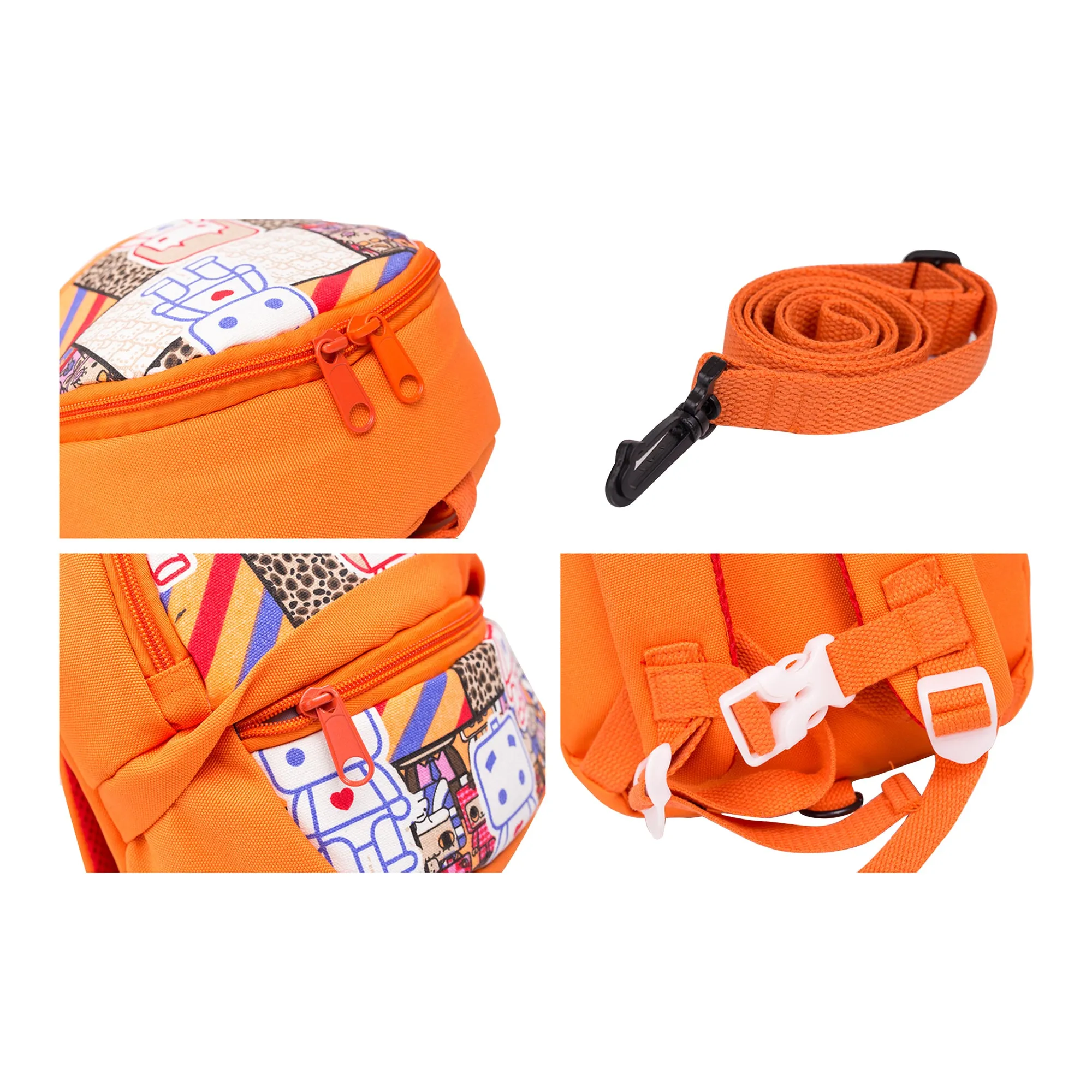 Printed Kids Backpack - Orange