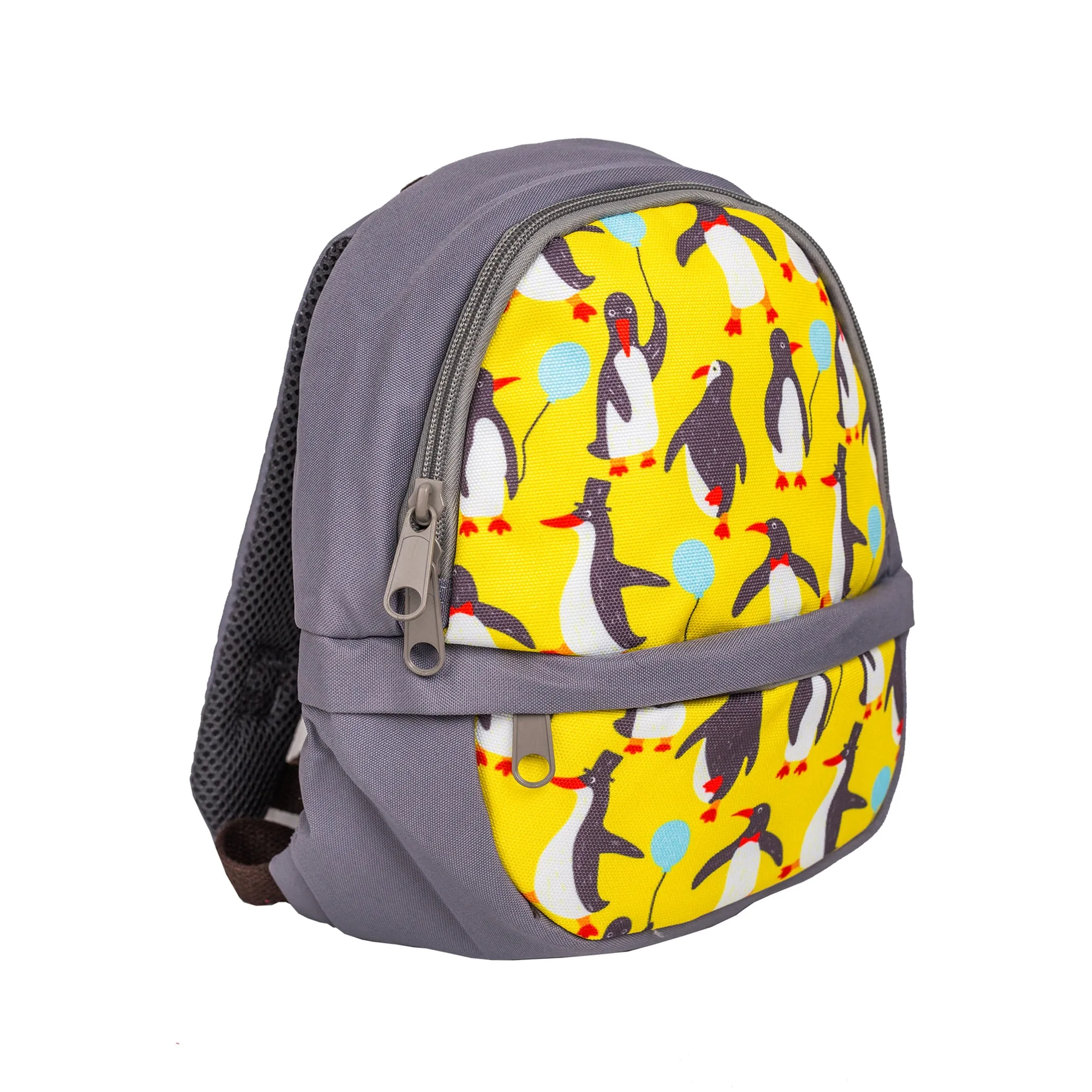 Printed Penguin Backpack - Grey