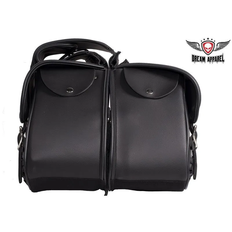 PVC Motorcycle Saddlebag with Flame