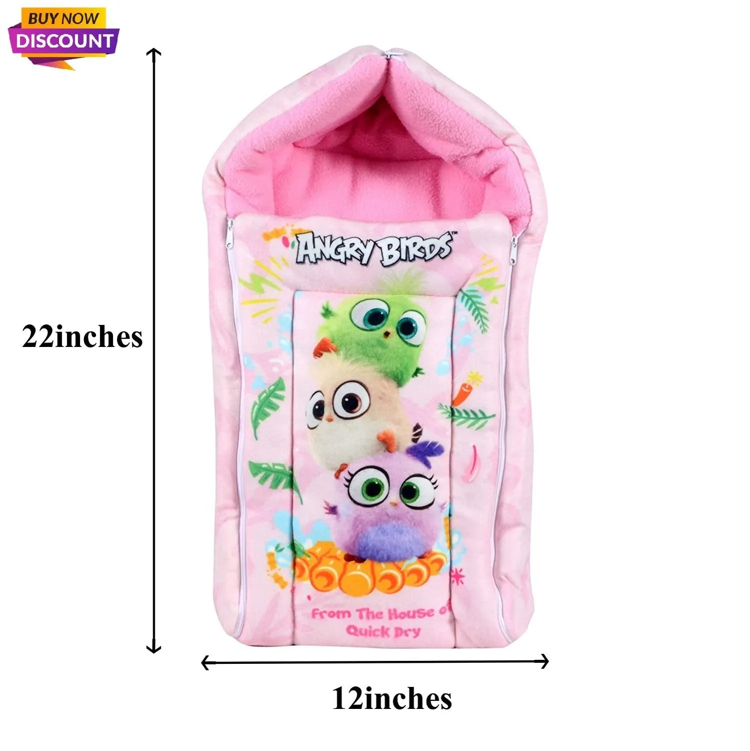 Quick Dry Cute Baby New Born Kangaroo Wrap Pink Sleeping Bag with Dry Sheet