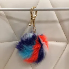 Rainbow fur ball bag charm