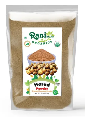 Rani Organic Harad Powder (Chebulic Myrobalan Powder) 7oz (200g) ~ All Natural | No Color | Gluten Friendly | Vegan | Non-GMO | Kosher | No Salt or fillers | Indian Origin | USDA Organic Certified