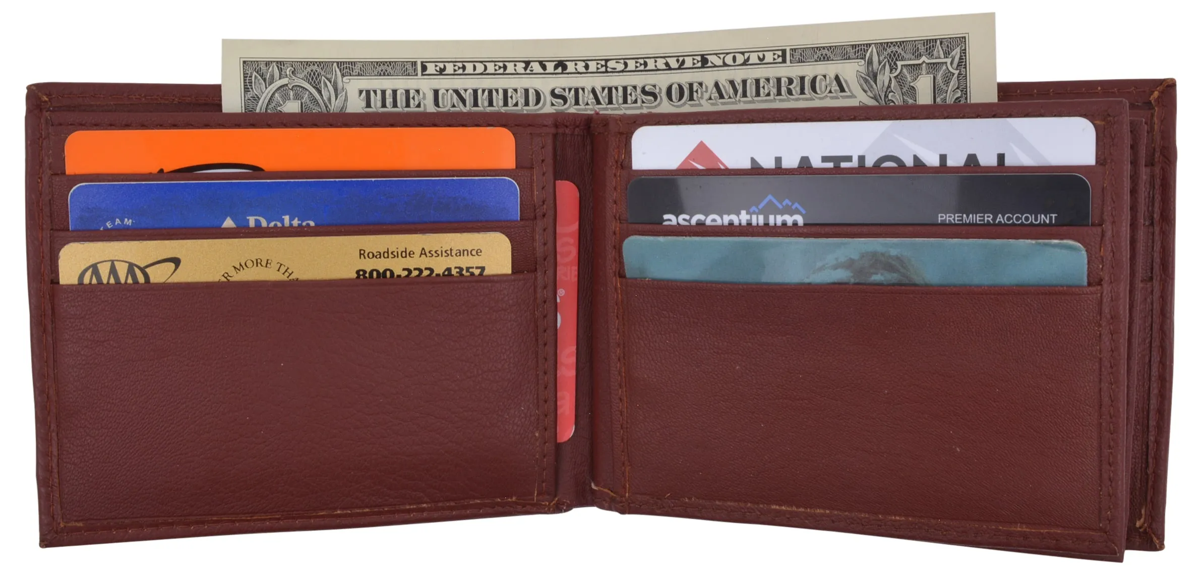 RFID Blocking Bifold Leather Mens Multi Credit Card ID Holder Wallet