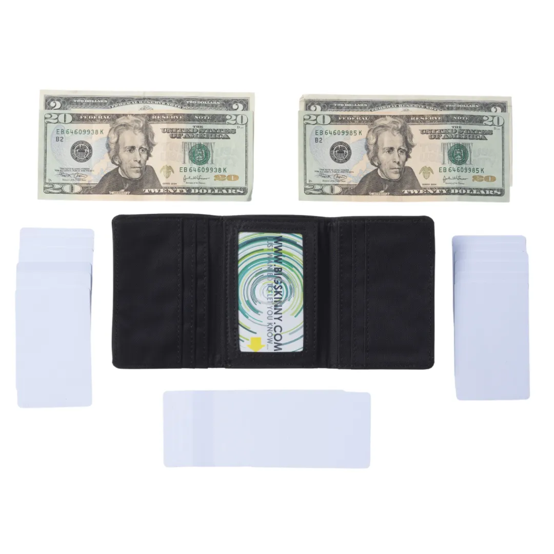 RFID Leather Tri-fold Black