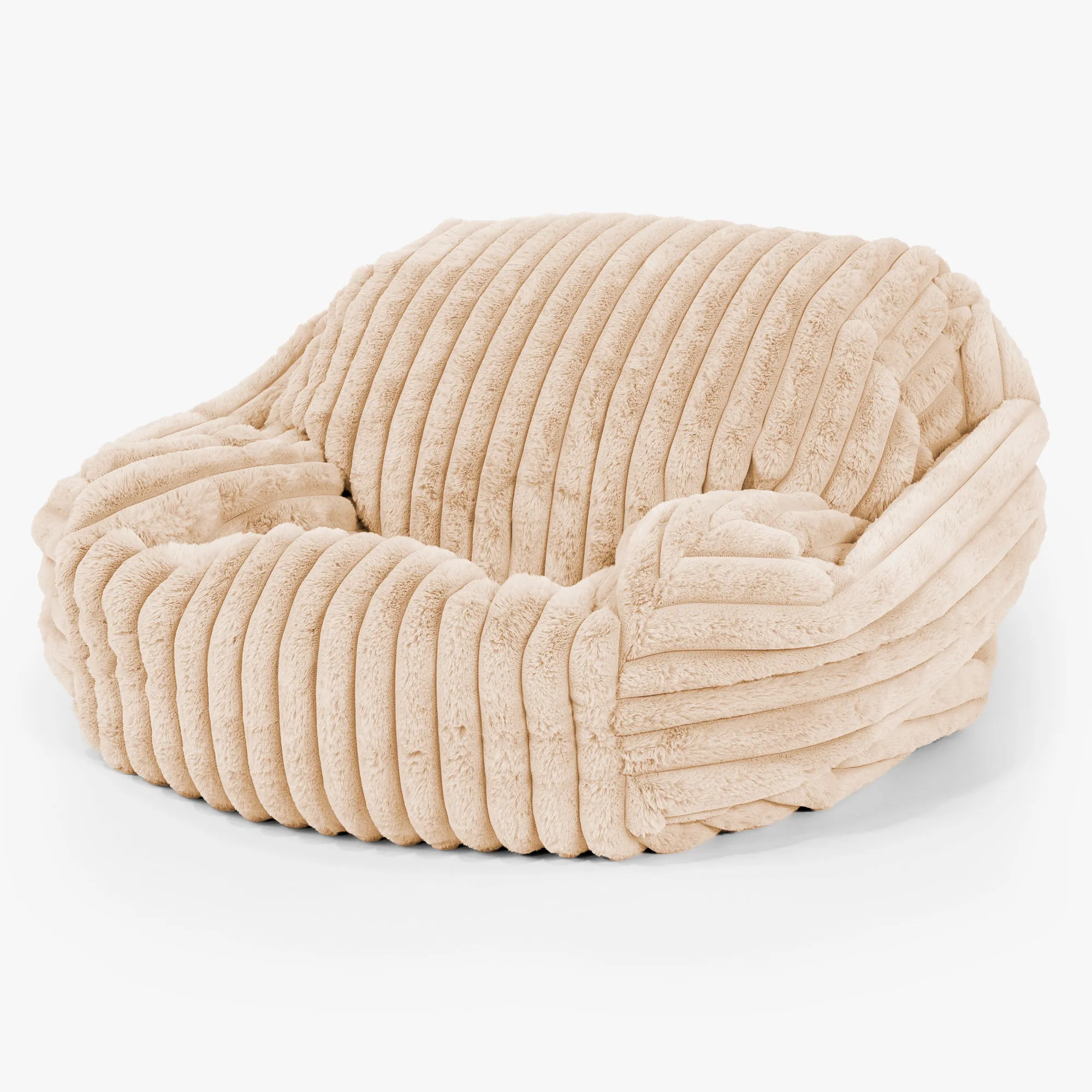 Sabine Bean Bag Armchair - Ultra Plush Cord Peach