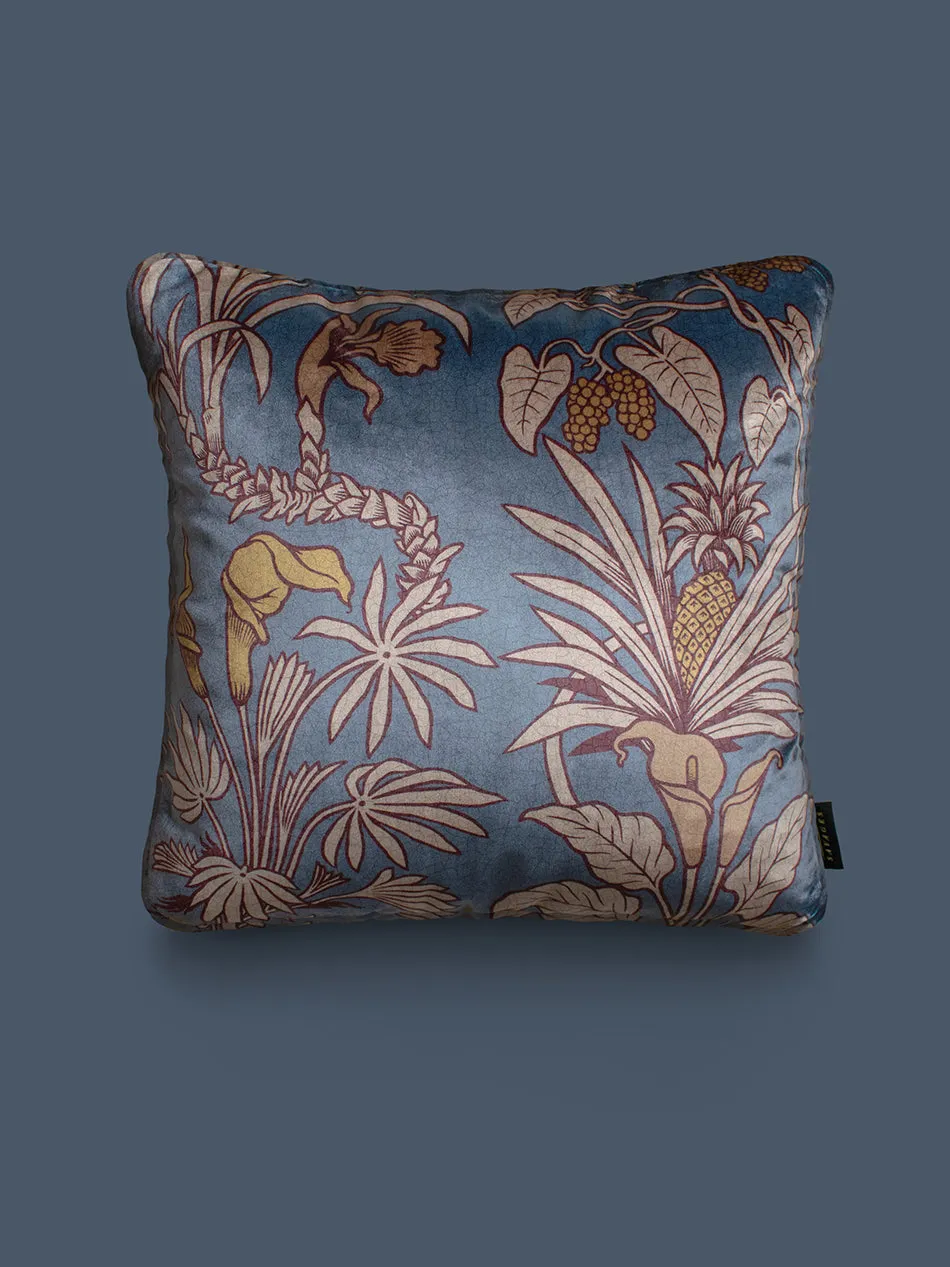 Sample Sale: Botanize Heritage 'Whale Blue' Velvet Cushion