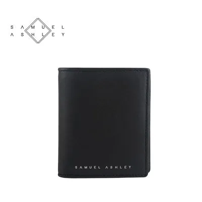 Samuel Ashley Chandler Italian Leather Vertical Bi-Fold with Coin Case (RFID Protected)