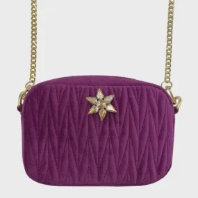 Sixton London Velvet Rivington Bag Purple Star