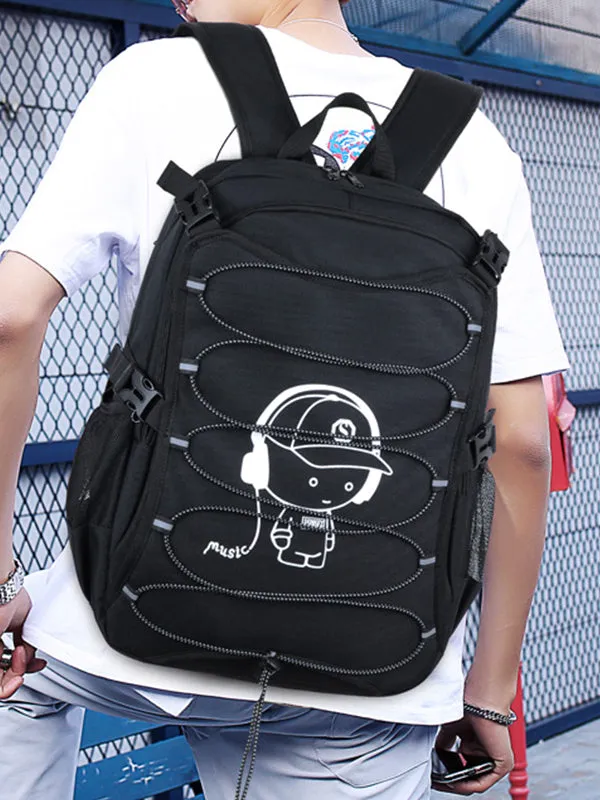 Skate Roller and Helmet Backpack Black backpack for sports and laptop